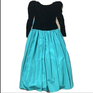 Vintage | 1980s Prom Dress Satin Velour Tulle